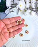 Red Seed Bead Meena Kundan-Pack of 3 Pcs