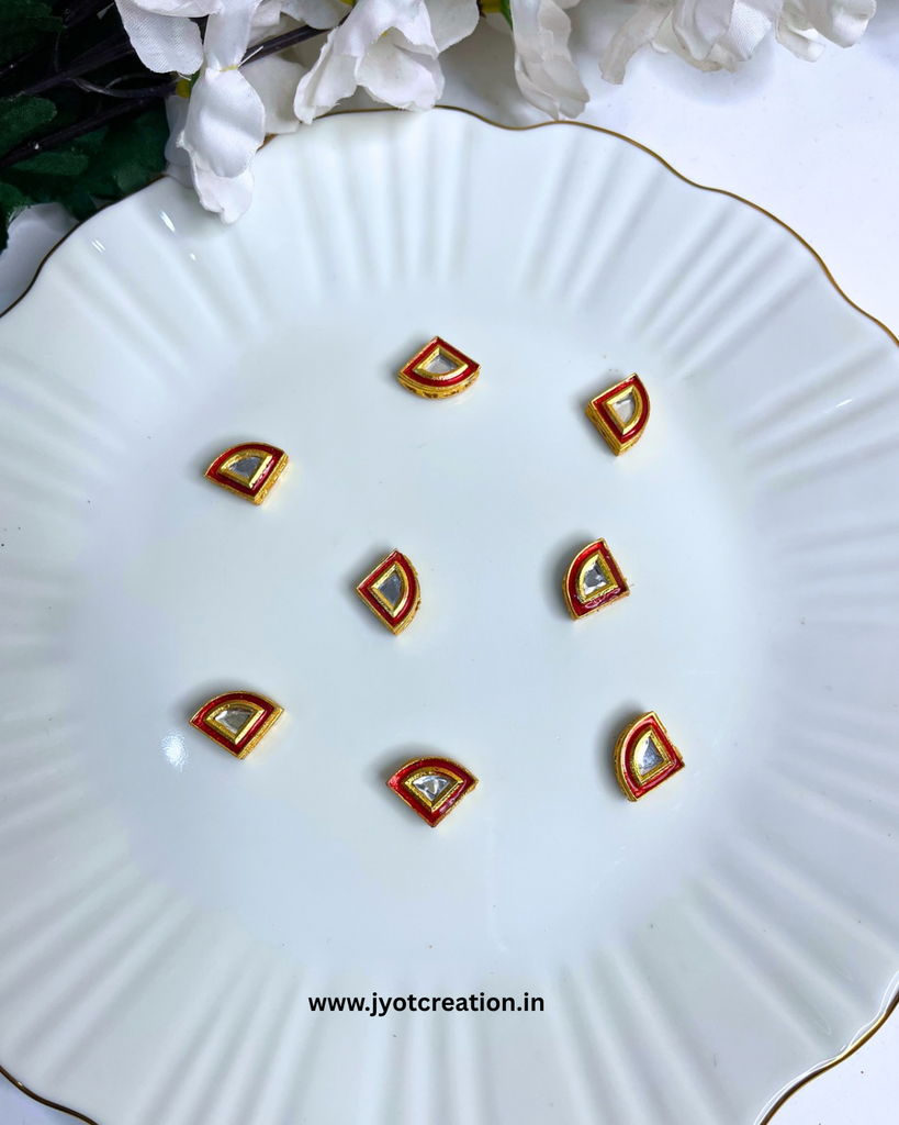 Red Traingle Meenakari Kundan