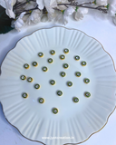 Gold Plated Green Outline Round Meena Kundan-6 Pcs