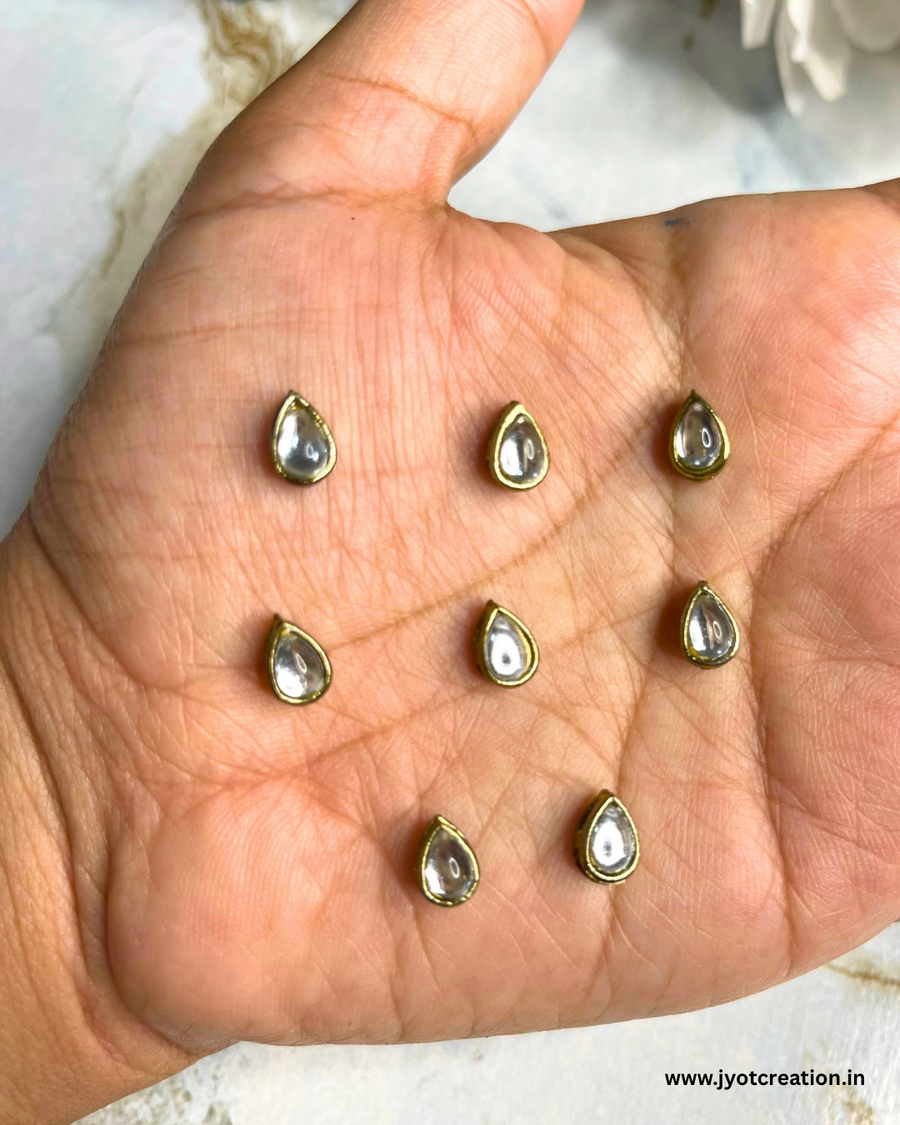 Drop Shape Casting Kundan in 4 Colors