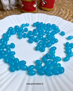 Sky Blue Oval Glass Bead