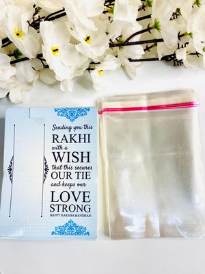 Sky Blue Rakhi Card-B With Plastic Cover