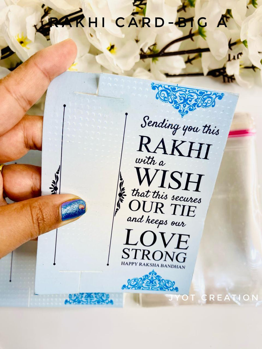 Sky Blue Rakhi Card-B With Plastic Cover
