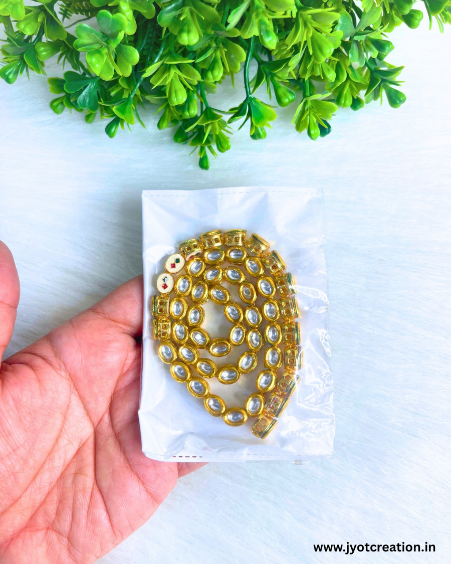 Small Oval Shape 50Pcs Meenakari Kundan Line