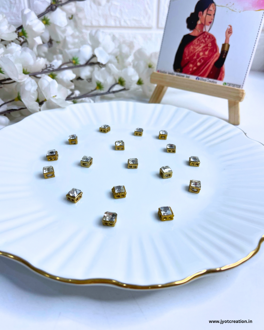 8mm Square Casting Kundan
