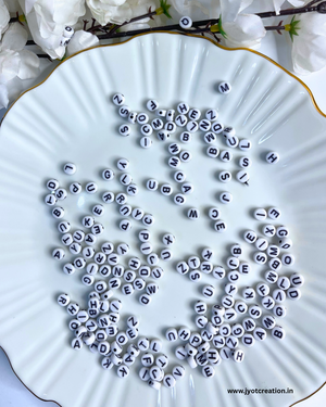 White Alphabet Bead