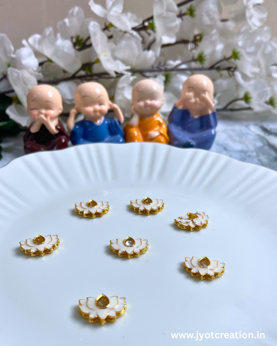 White Lotus Meena Kundan-Pack of 2 Pcs