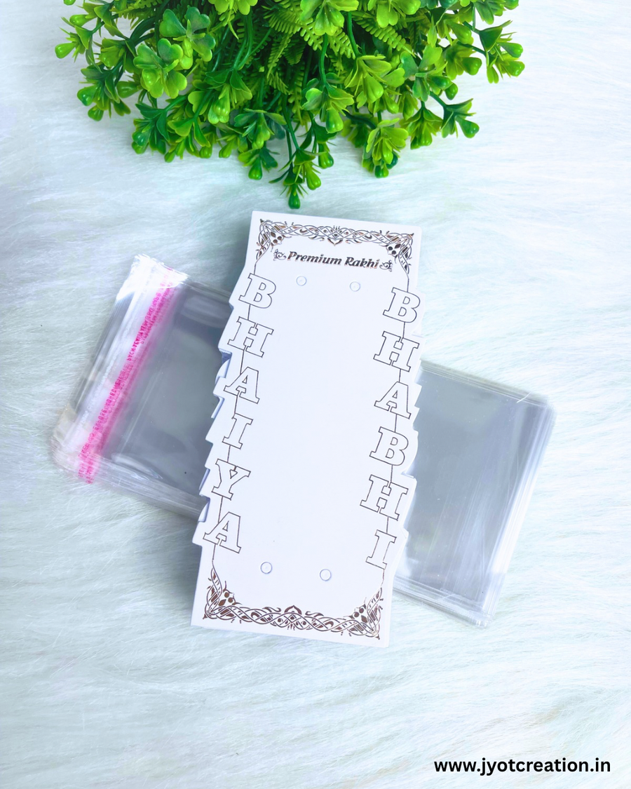 Premium Bhiya Babhi Rakhi Card with Transparent Polybag-J