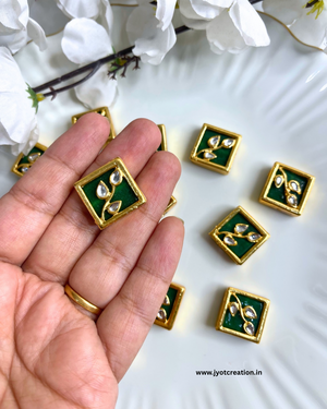 Green Square Shape Meena Kundan