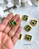 Green Square Shape Meena Kundan