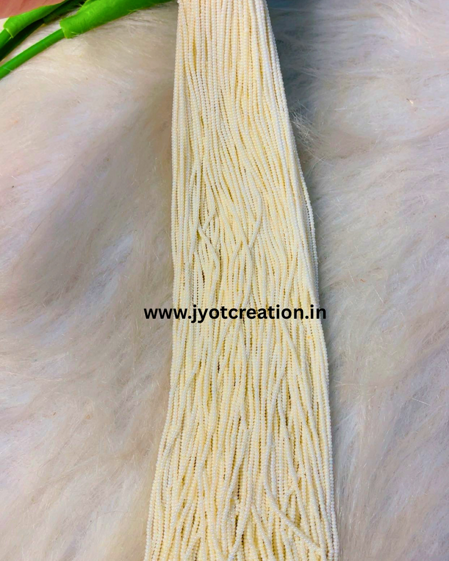 Off-White Glass Seed Bead String