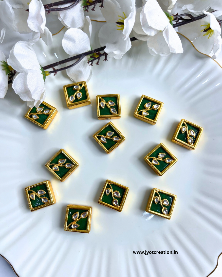 Green Square Shape Meena Kundan