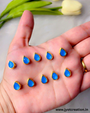 Drop Golden Base Kundan,10*8mm in 14 Colours