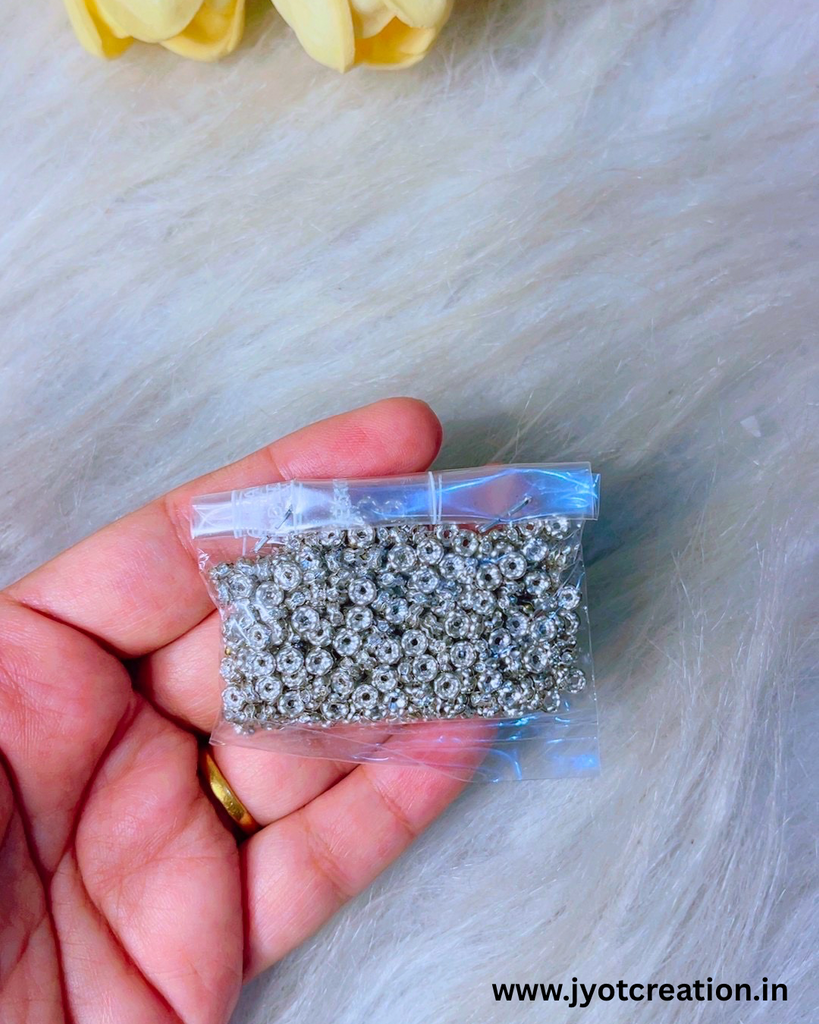 4mm Premium Silver With Silver Rhinestone Spacer