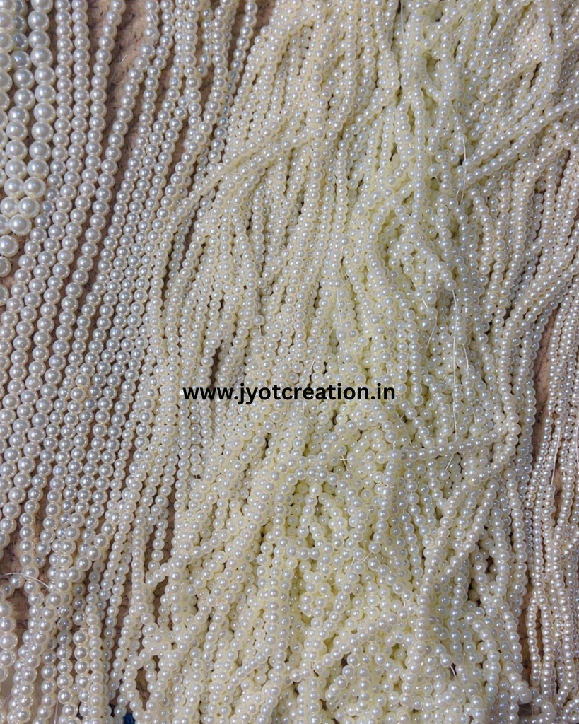 Off-White Glass Pearl Bead in 6 Sizes