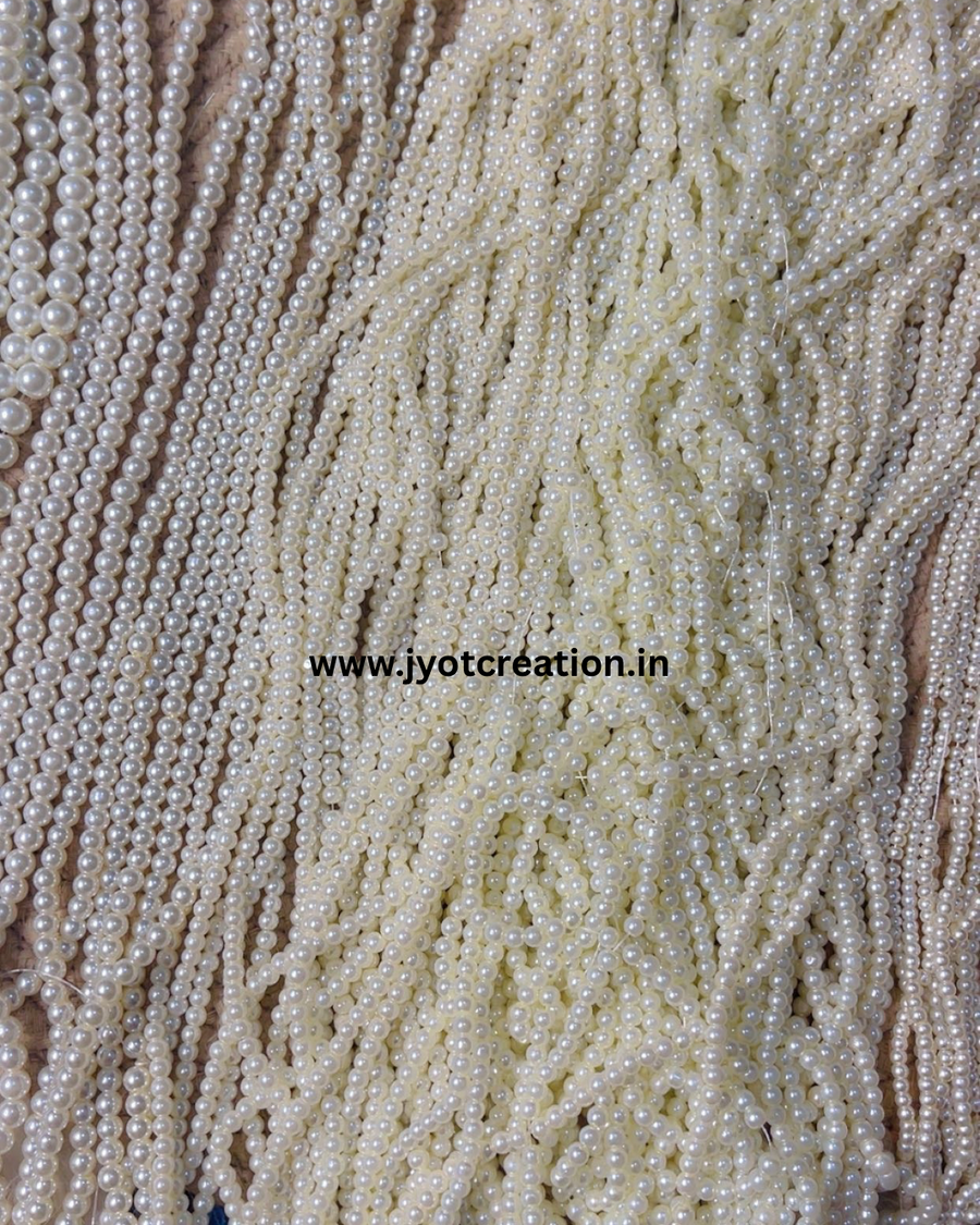 Off-White Glass Pearl Bead in 6 Sizes