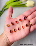 Drop Golden Base Kundan,10*8mm in 14 Colours