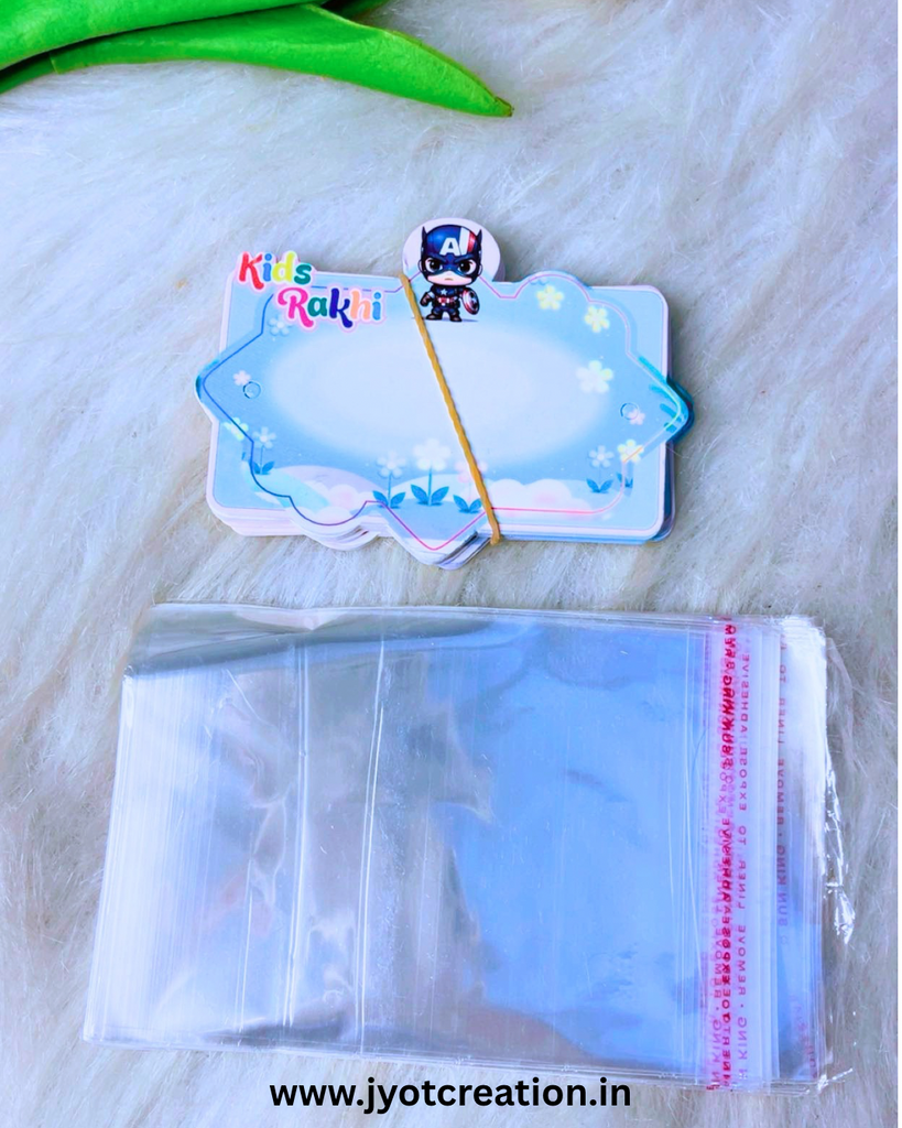 Kids Rakhi Packing Cards With Plastic Cover-Pack of 10