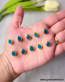 Drop Golden Base Kundan,10*8mm in 14 Colours