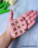 Red Square Diamond Kundan