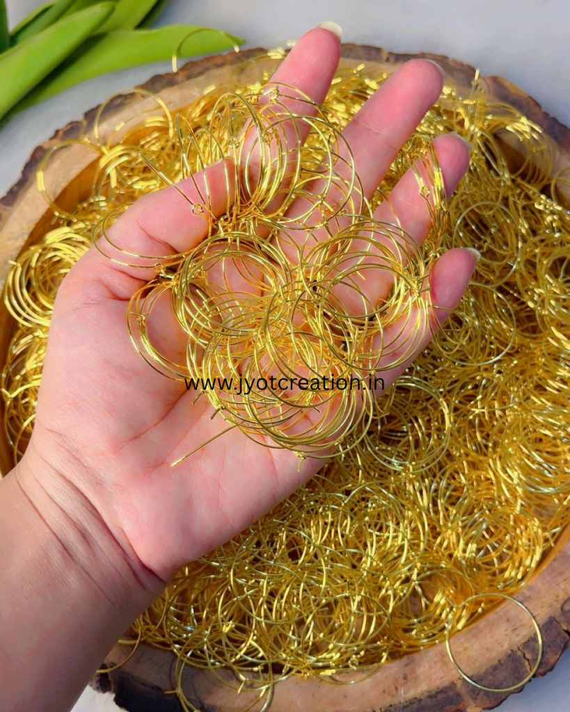 Golden Round Metal Earring Baali or Hoops