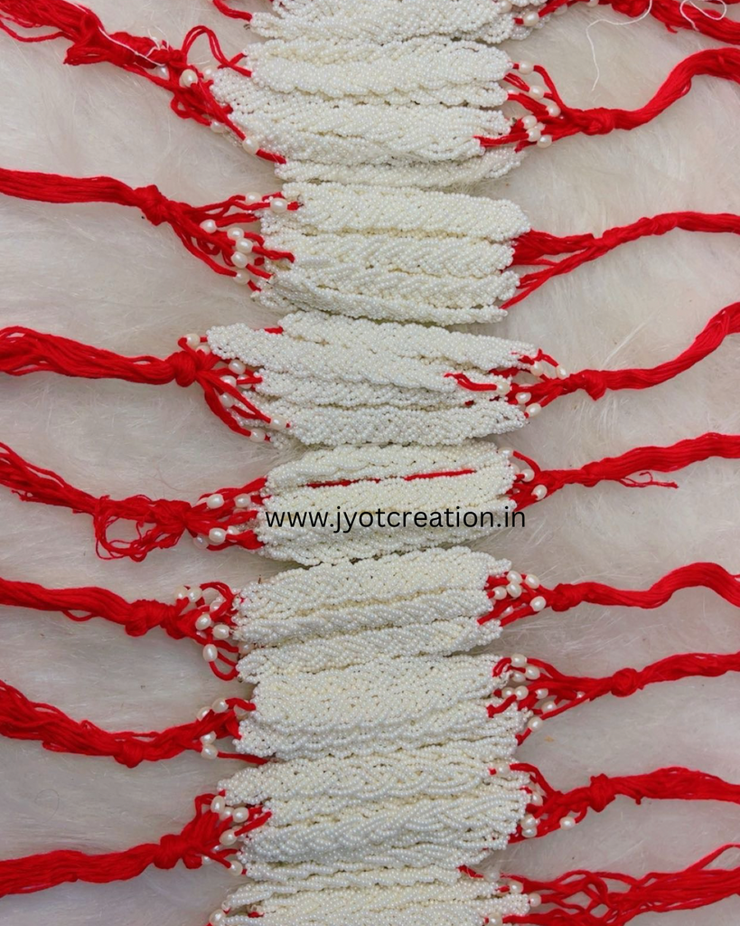 Off-White Seed Bead Rakhi Thread