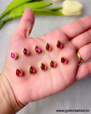 Drop Golden Base Kundan, 6*4mm in 14 Colours