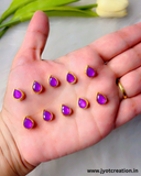 Drop Golden Base Kundan,10*8mm in 14 Colours