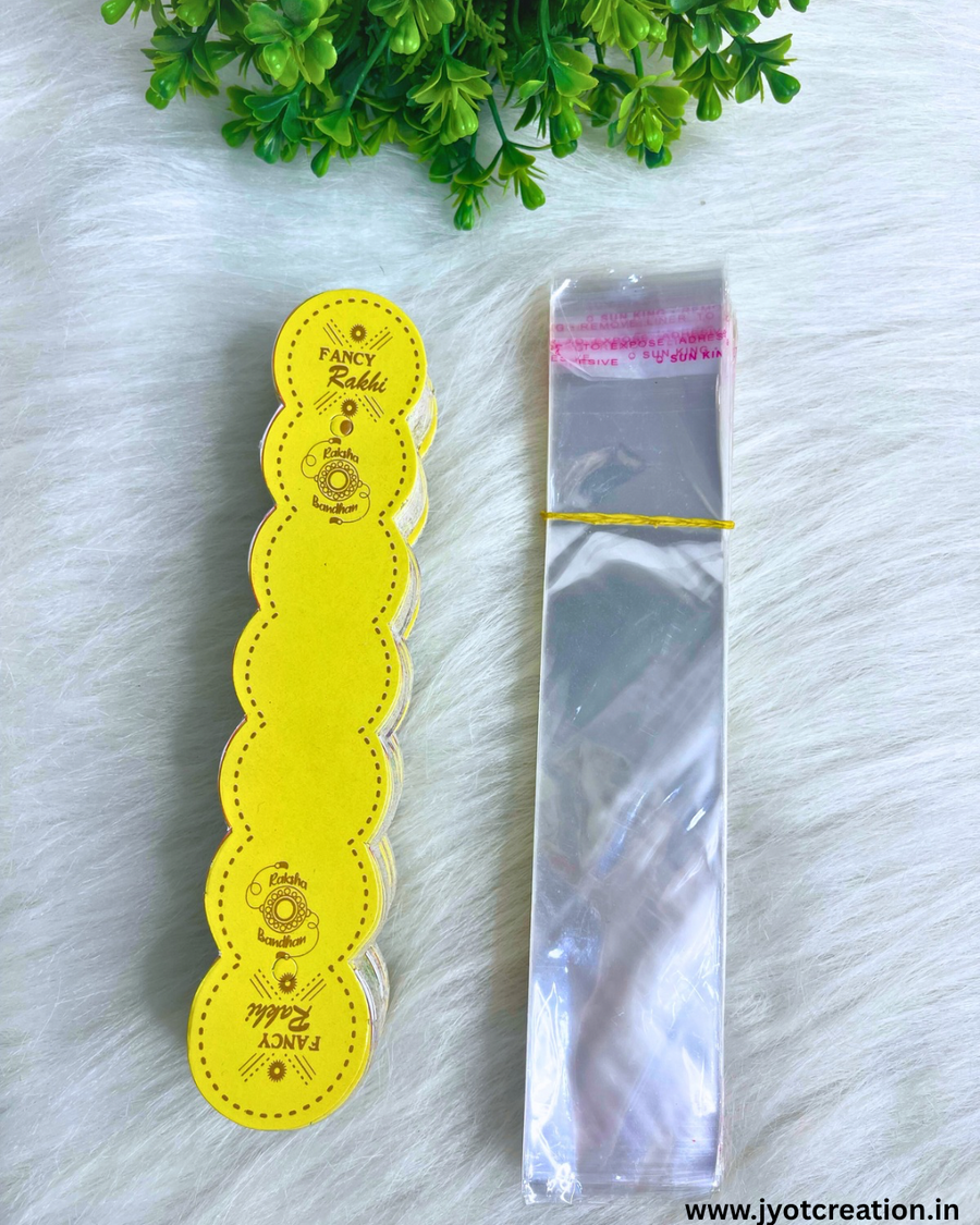 Medium Size Fancy Rakhi Written  Card in 4 Color-G